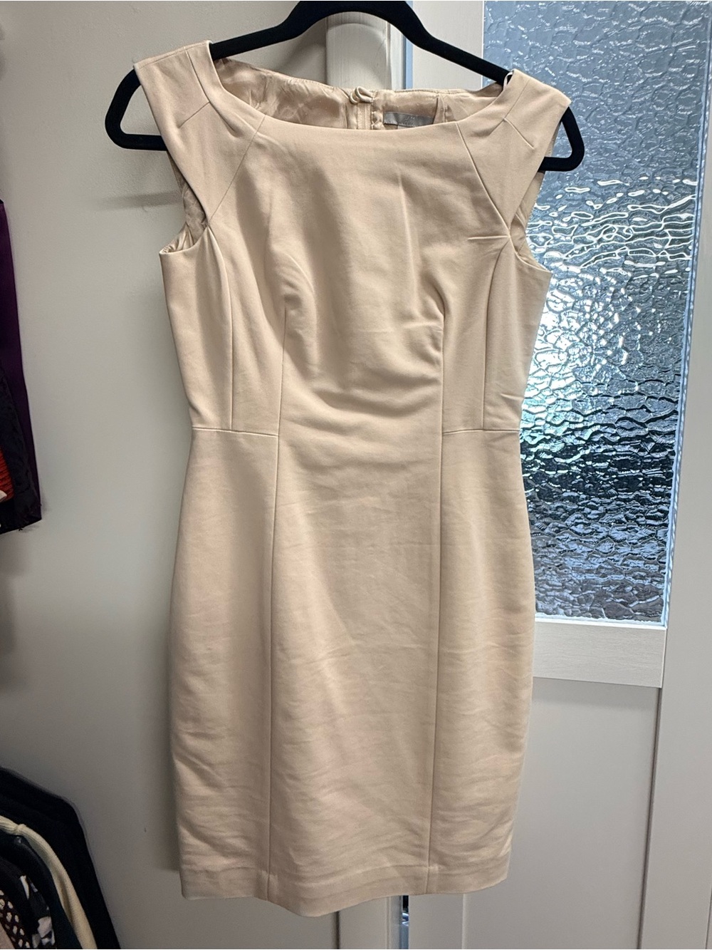 H&M Classic Sleeveless Sheath Dress in Beige
